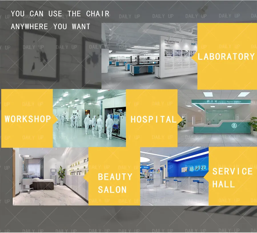 Swivel Adjustable Lab Stool With Footrest Frosted Thickened Seat Hospital Stool With Wheels For School Laboratory Workshop