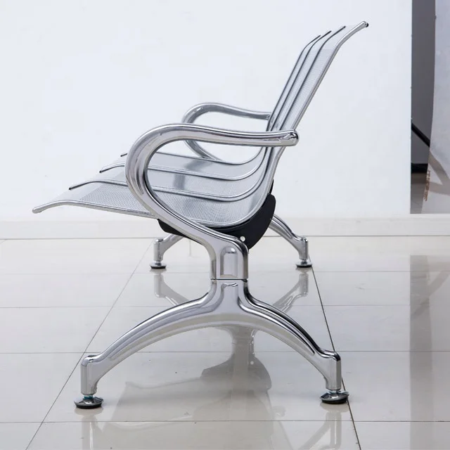 2022 3-Seater Silver Gray Color Furniture Bus Station Chair