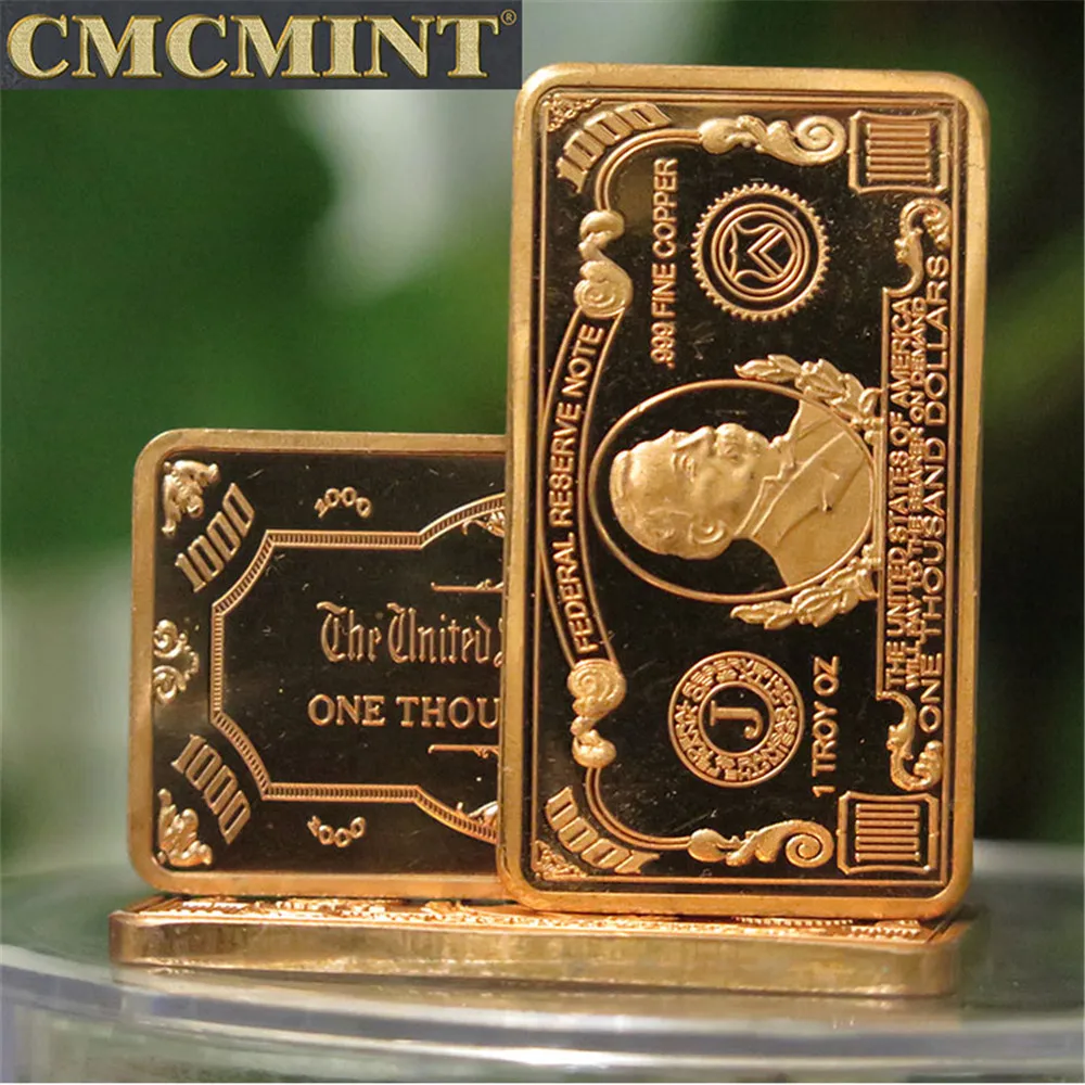 美国金条1盎司999细铜条1000美元美国钞票条B45