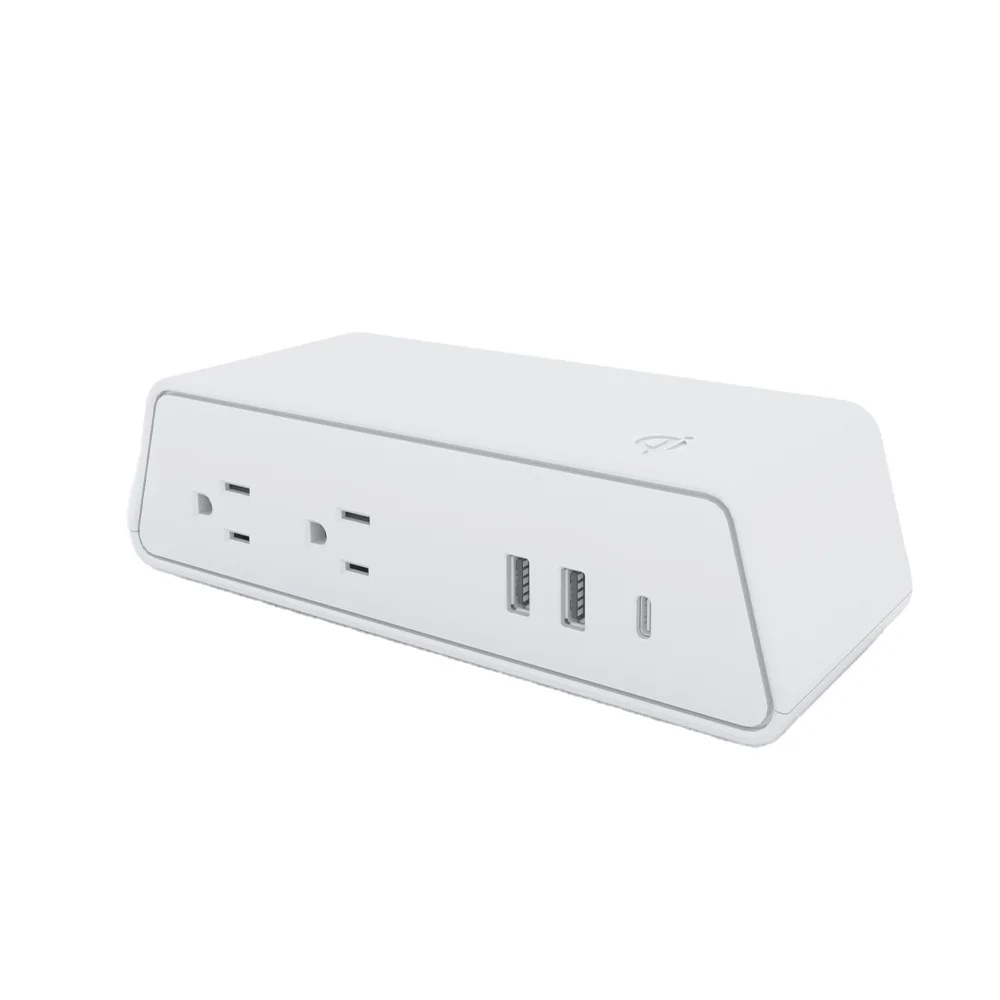 Premium Wireless Charging Tabletop Power Clamp US Standard Power Strip for Office Home Office School Socket