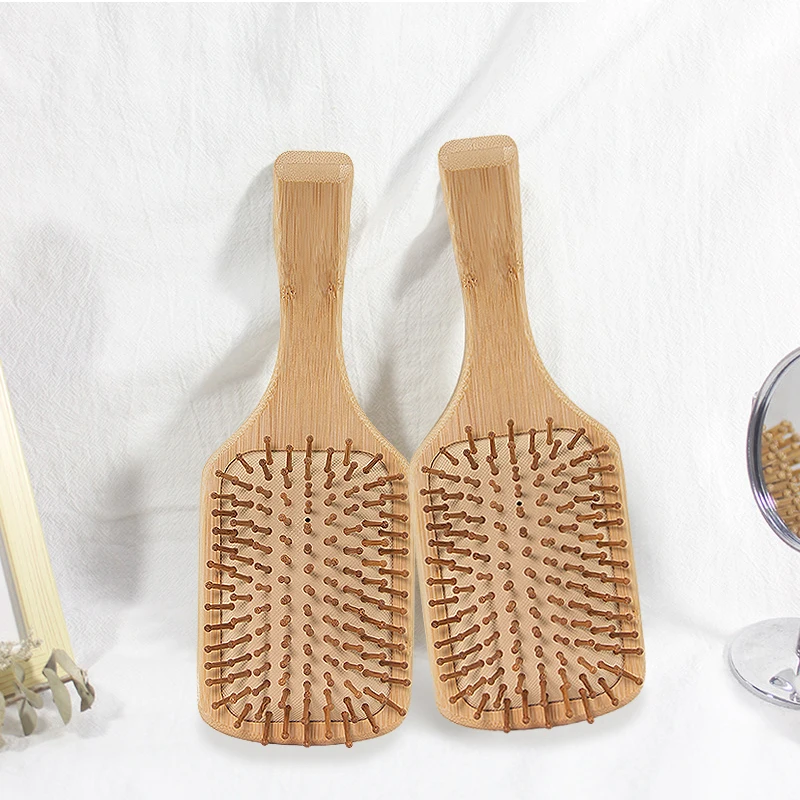 Bamboo Wood Paddle Detangling Custom Logo Hair Brush Manufacturer Air