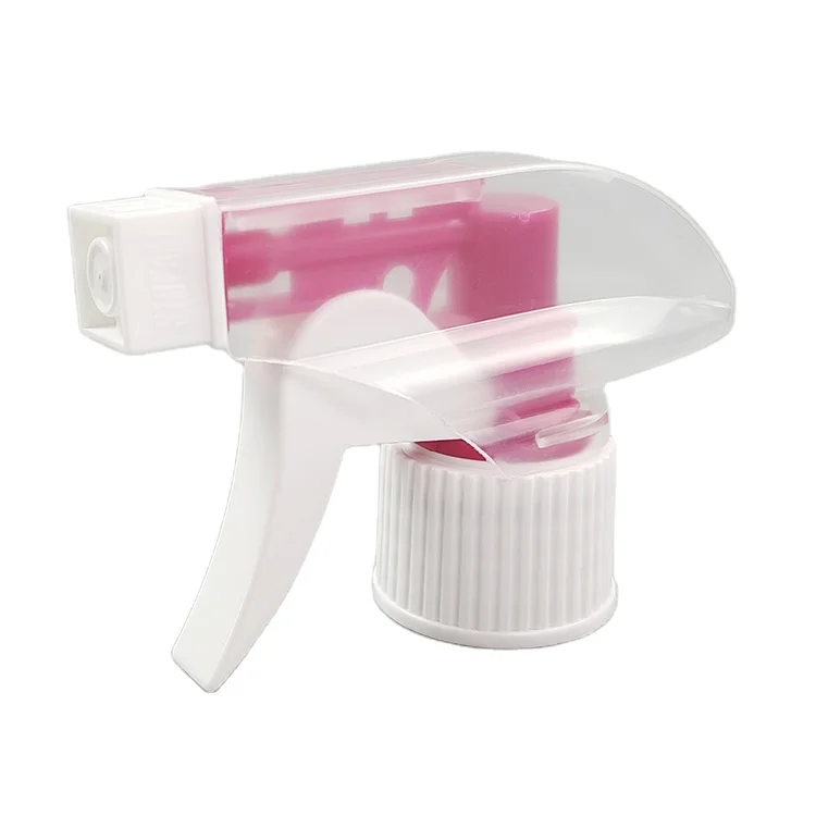 New Design Custom Transparent- Pink-White Color Plastic Trigger Sprayer 28//400 28/410 28/415