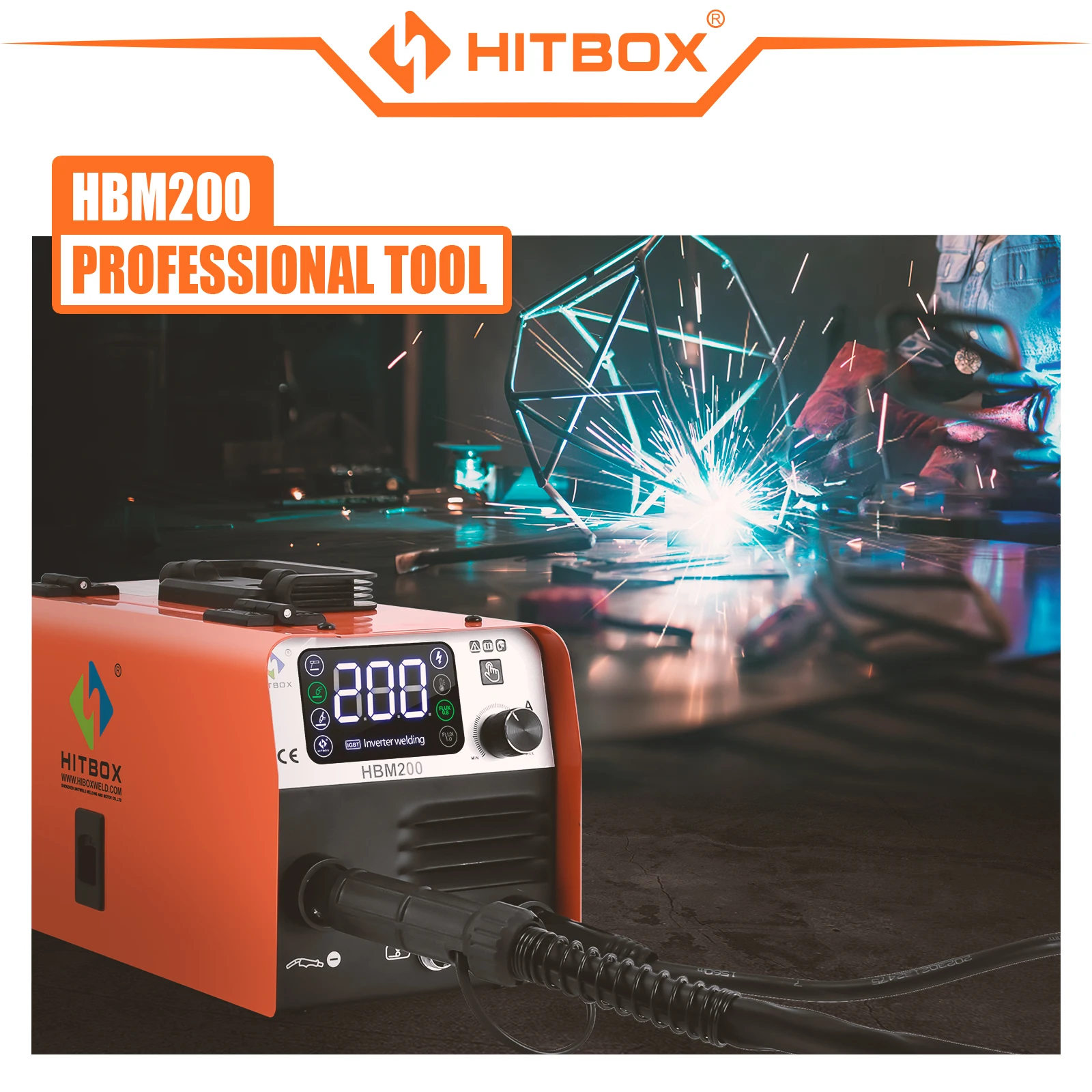 HITBOX HBM200 Gasless MIG Welder Machine with Lift TIG Function & OEM