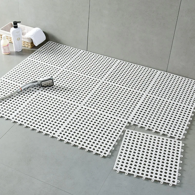 Durable PVC Cuttable Shower Stall Mat Non Slip Hollow Out Rugs for Bathroom