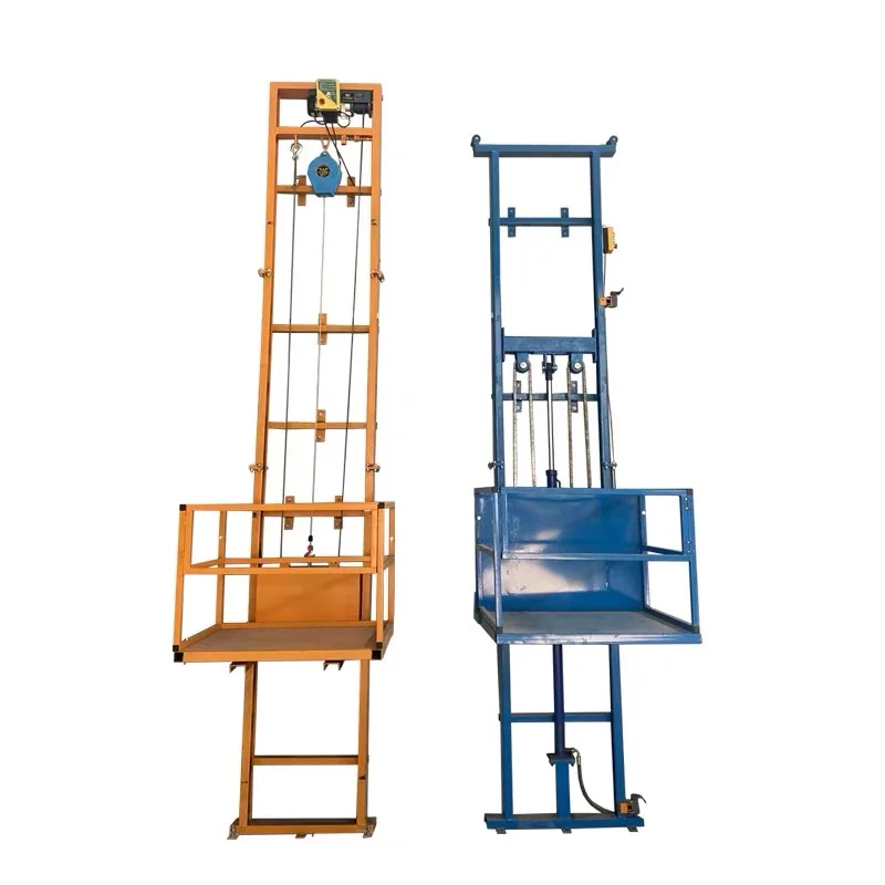Hoisting  Elevator Lift Customized Height Hydraulic Chain Lift Heavy Objects Guide Rail Indoor Industrial Warehouse Cargo Lift