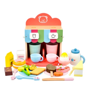 Toy Woo Wooden Pretend Coffee Maker Afternoon Tea Kitchen Toys Role Play Children's Educational Toys Girls and Boys  W-030
