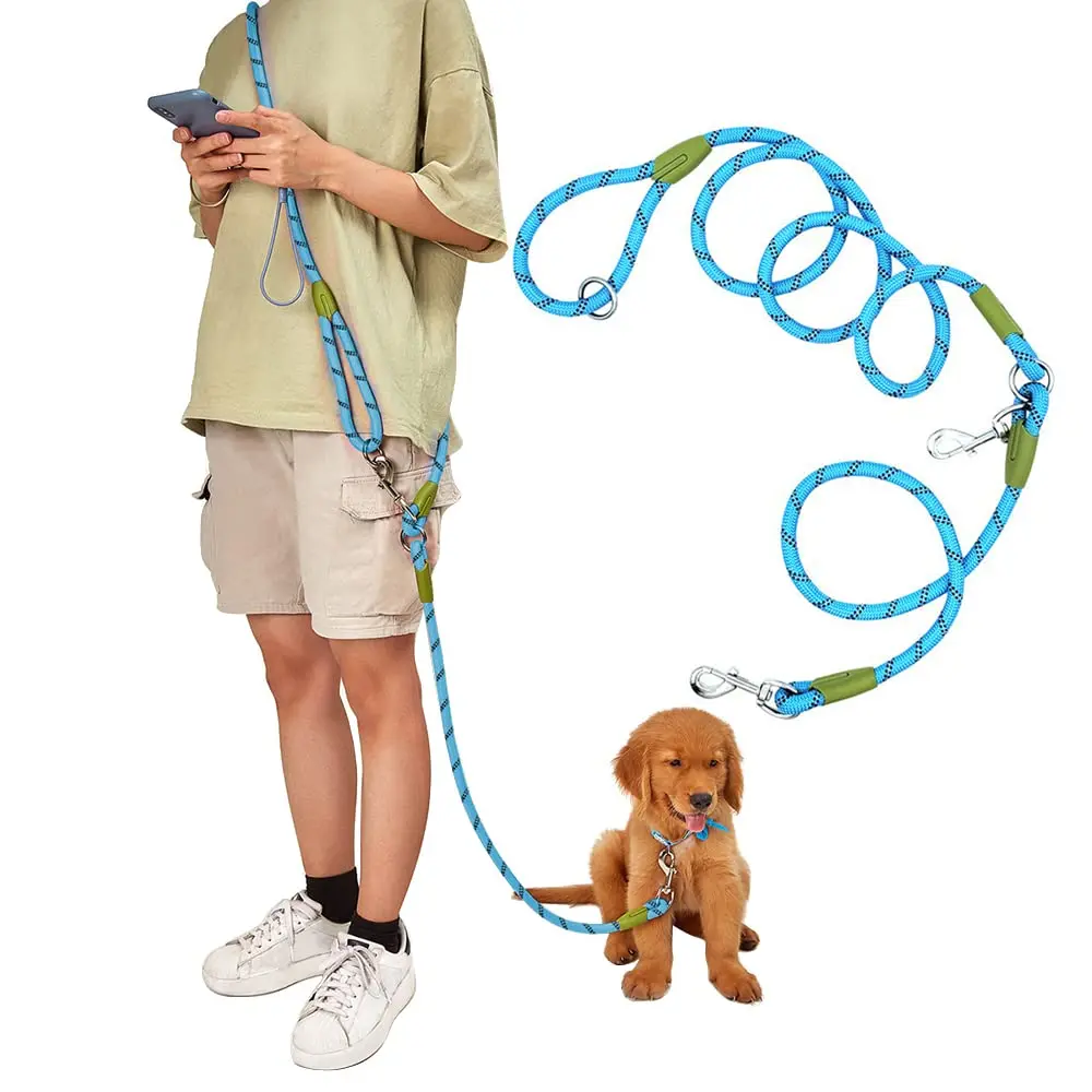 Hands Free Dog Leash Waist & Crossbody Rope With Slip Lead Durable For