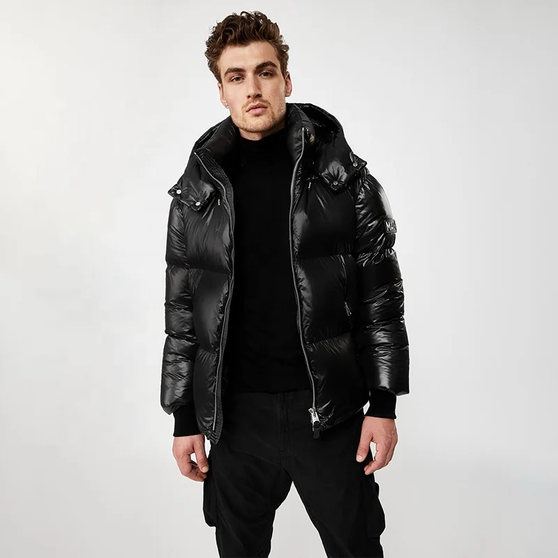 Men's Puffer Leather Jacket - Style and Warmth