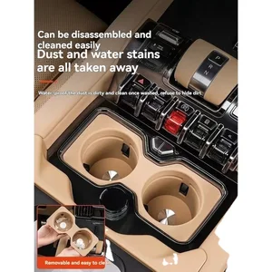 For Equation Leopard 8 Central Control Cup Holder Set with Anti-slip Silicone Trash Can Storage Box groove Pad