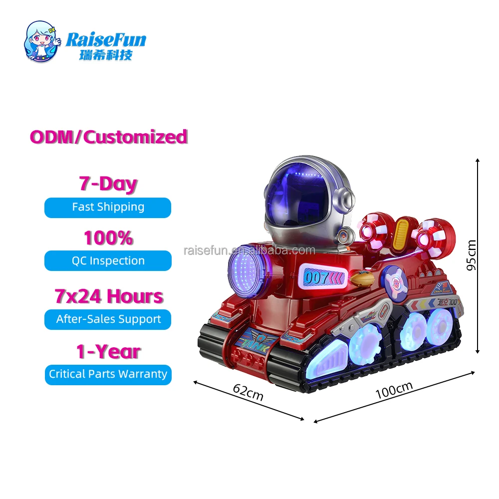 kiddie ride super tank swing machine colorful lights music plastic rocking car-0