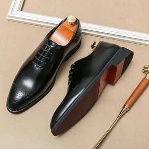 Luxury Mens Leather Shoes High Quality Men's Shoes Fashion Oxford Wedding Man Dress Leather 2026 Gentleman Office Shoe