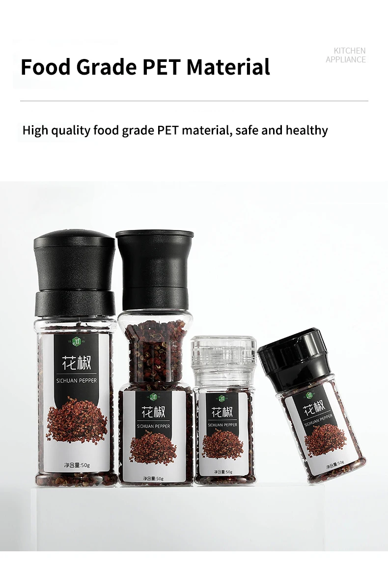 2021 Popular Sales Plastic Salt Grinder Bottle 80ml,Travel 100ml Salt