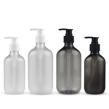 PET plastic bottle 300ml500ml transparent frosted transparent gray shower gel hair conditioner shampoo bottle