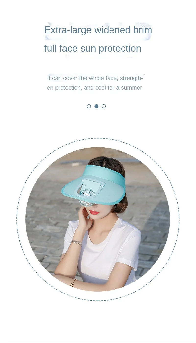 MTBB Rechargeable Fan Cap Solar Panel Powered Hats Summer Beach Outdoor Carton Adult Children Visor