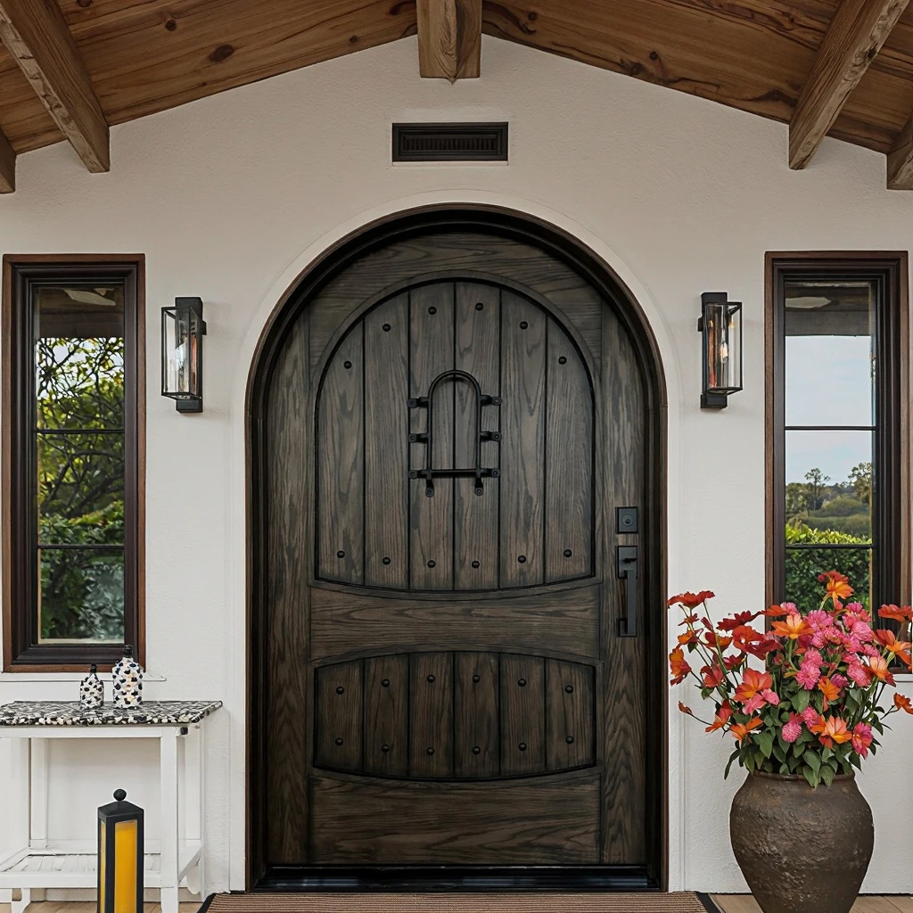 Waydoor Private Customization Mahogany Arched Exterior Door for Home ...