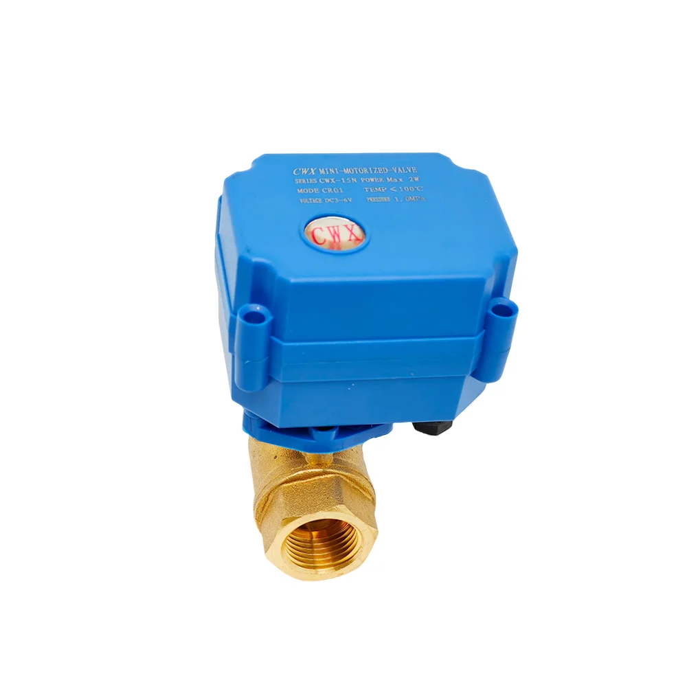 CWX Series 15Q DN20 CR01 12V Electric Actuator 2 Way Brass Motorized Ball Valve for Automatic Water