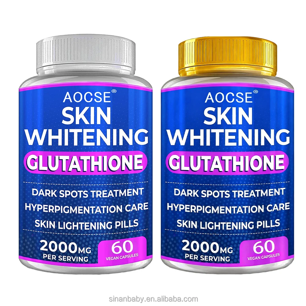 halal glutathione Wholesale 2000mg Herbal Capsules Adult Skin Whitening & Anti-aging 60 Capsules/bottle Buy GHK-Cu 50mg UK FORMULA:Vegan Color:Neon Green