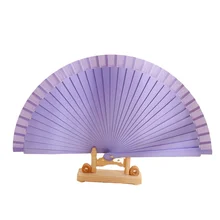 BSBH Spanish Solid Color Wooden Fan Plain Classical Folding Custom Fan Wooden Hand Fan For  Dance Party Performance