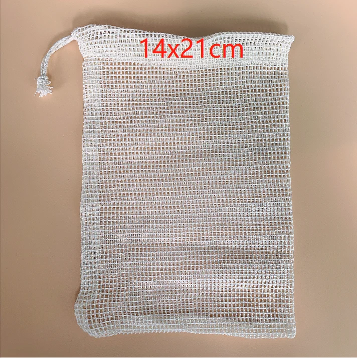 Good Selling Eco Friendly Reusable Cotton Produce Mesh Pouch Biodegradable Organic Cotton Bags