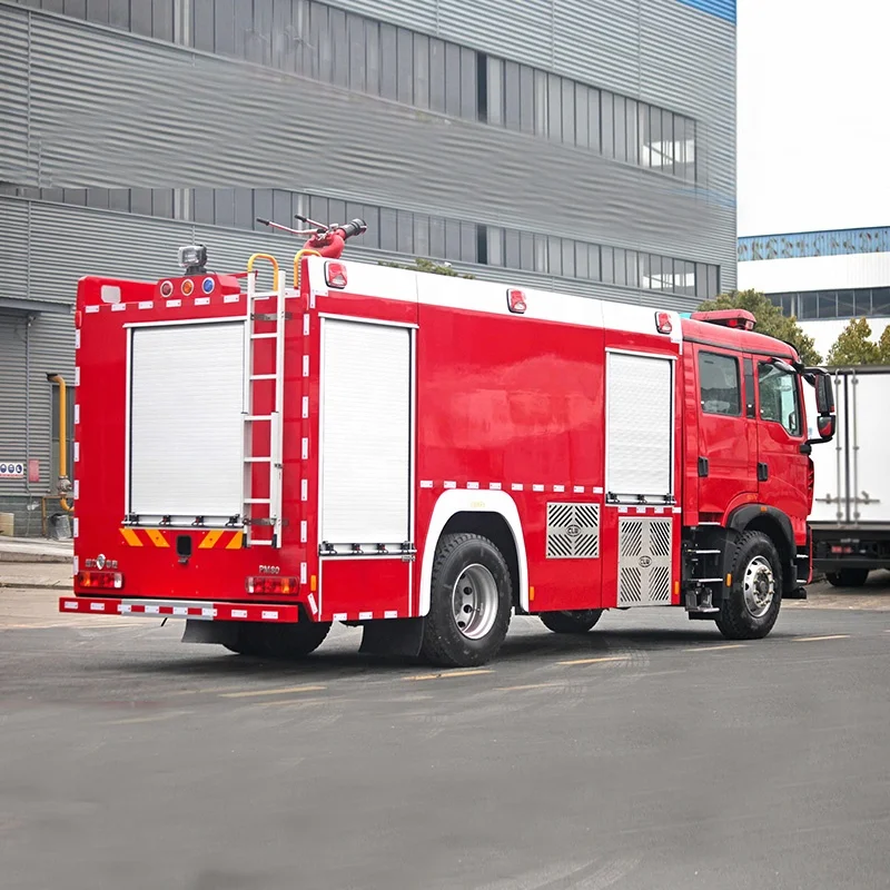 Howo Double Cab 4x2 Fire Truck 8 Ton Remote Control Fire Rescue Truck Mounted with High Pressure Water Cannon