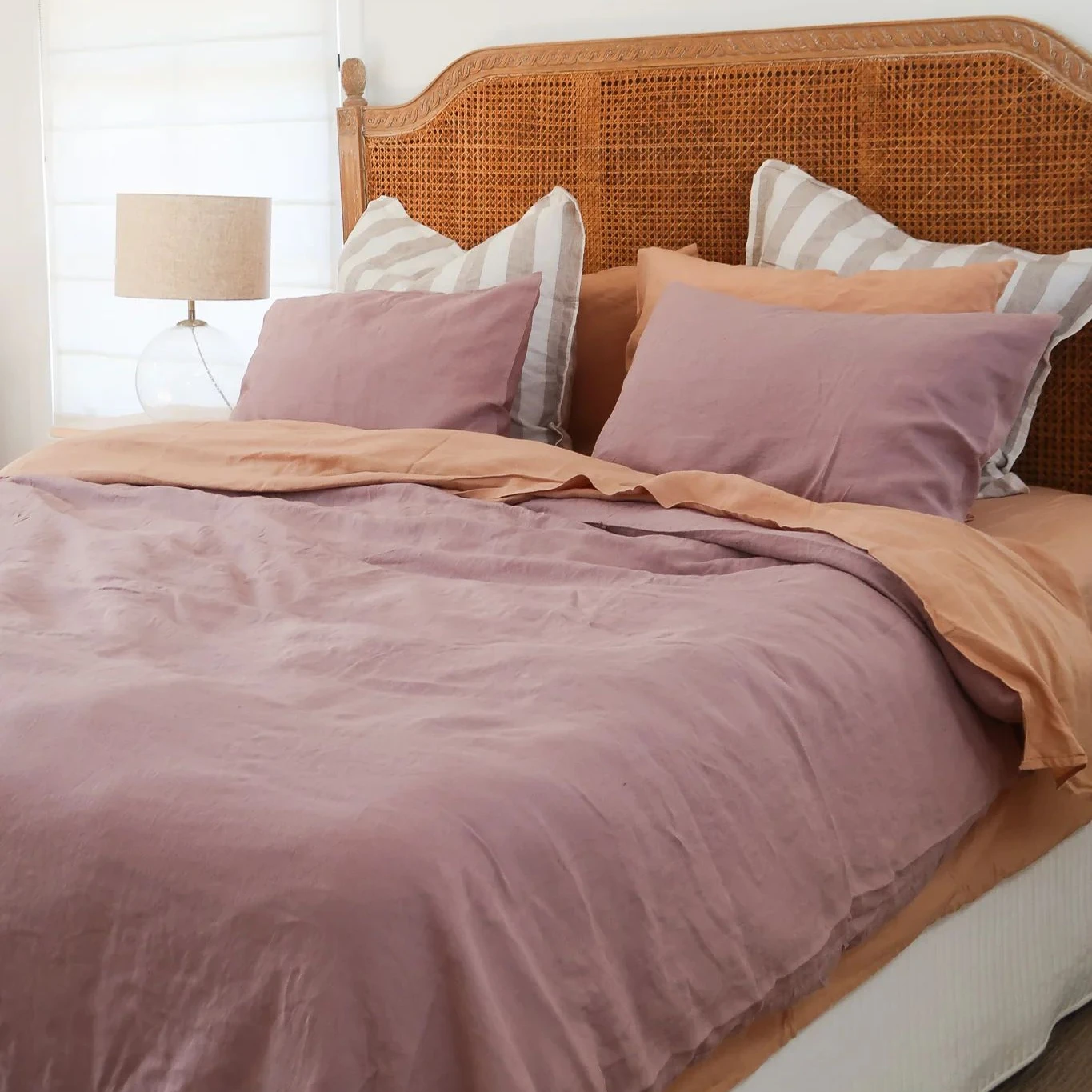 Wholesale Italian Linen Fabric Stone Washed  Hotel Bed Linen Bedding Set