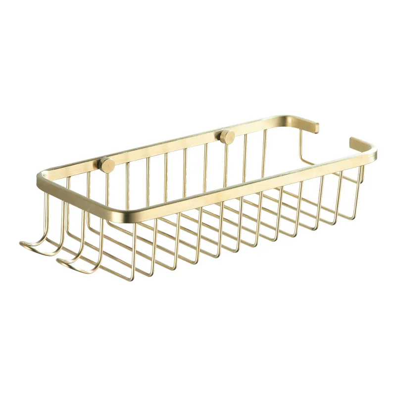 Brushed Gold Shower Caddy Basket Storage Shelf Stainless Steel