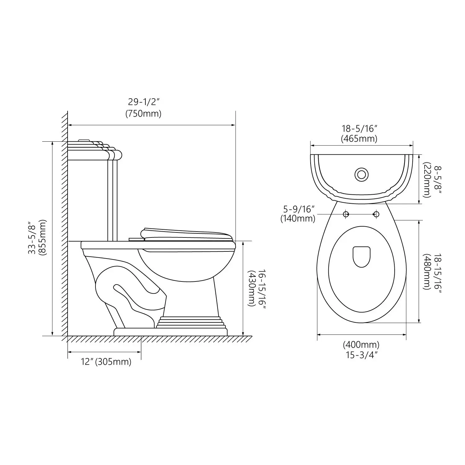 Ada North American Cupc Two Piece Toilet,Vintage Design Bathroom Toilet ...