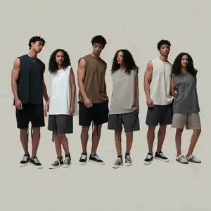 New Arrival Sport Design Spring Summer Quick Dry Cotton Men's Top Tank Loose Solid Blank Casual Men's Sleeveless T-shirt