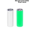 Bicchiere verde fluorescente da 20oz