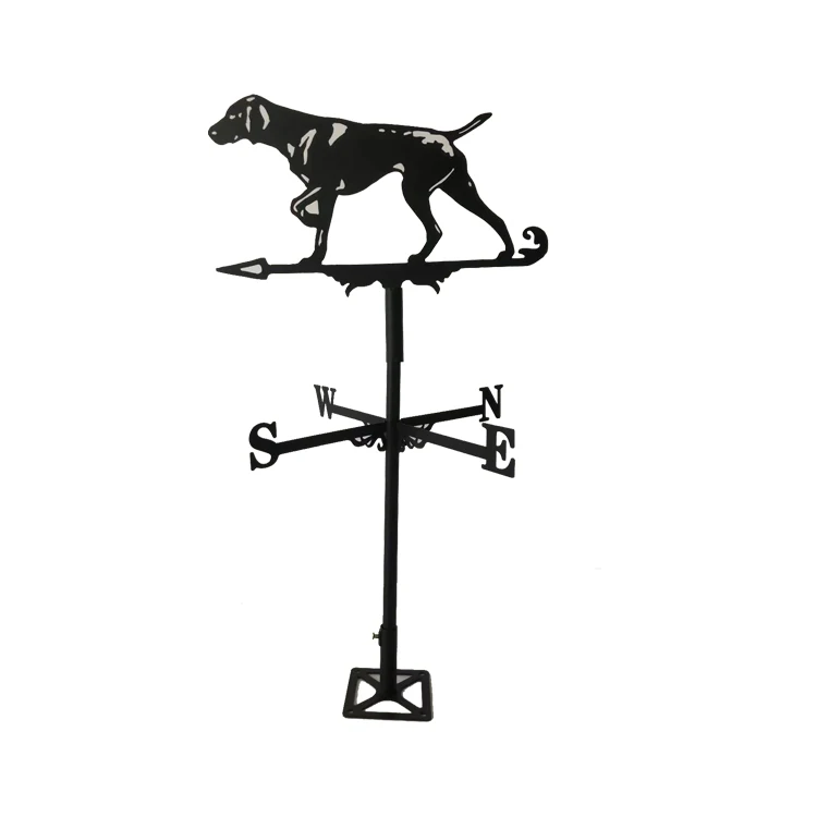 
 Home Decoration Housetop Roof Windmill Wind Spinner Metal Weather Vane with Hunting Dog Shaped for Garden Yard Decoration  