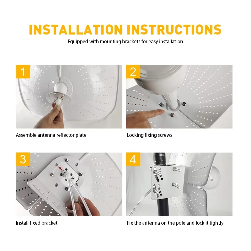 Hot Selling Parabolic Antennae 5G Cellular Network Long Range 1710-4200MHz  Full band High gain 22dBi Cell Antenna