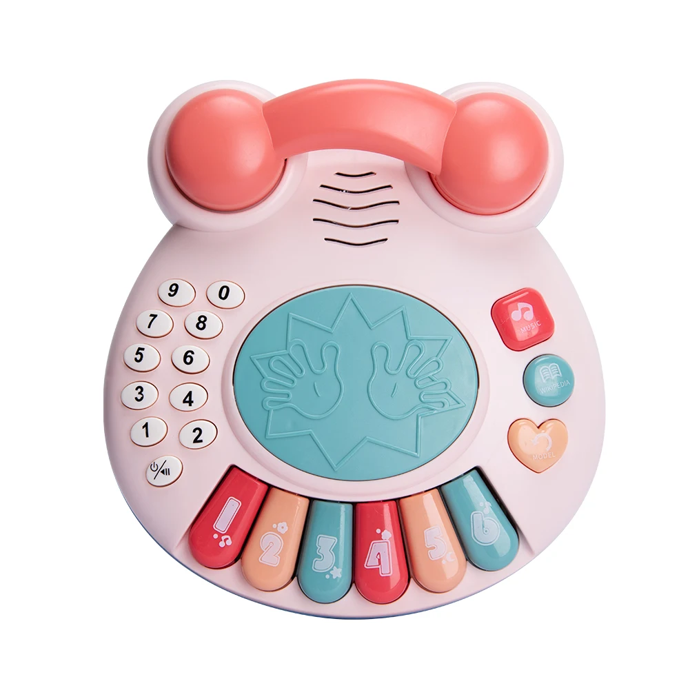 Multifunction Baby Musical Phone Keyboard Telephone Drum Toy With Light