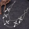White K double-layer cross chain pants chain