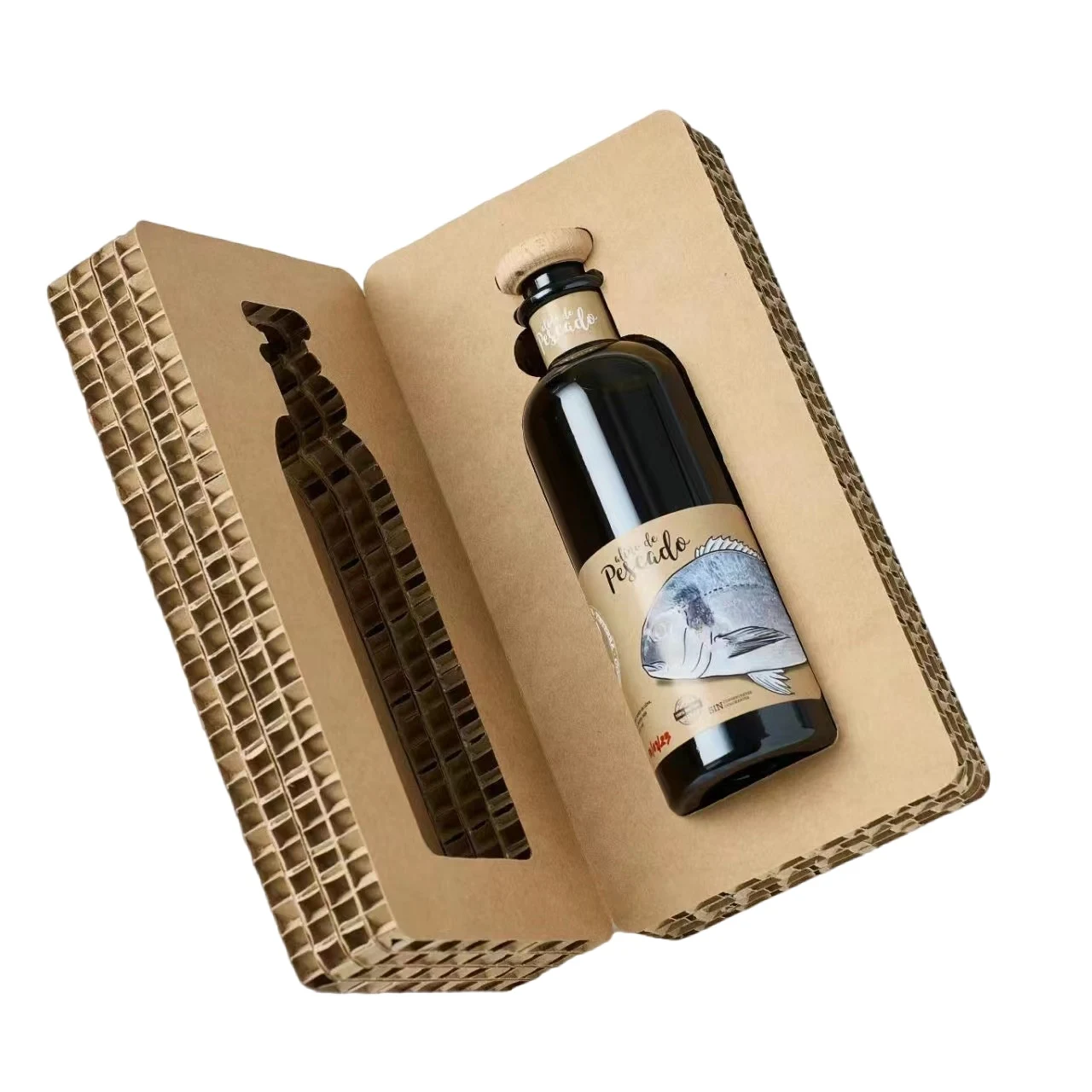 Eco Friendly Rigid Fragile Honeycomb Corrugated Paper Packaging Boxes Protective Insert Paper Cardboard for Glass Bottle