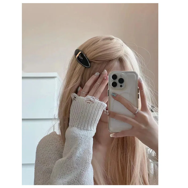 Yingjoy Korean Style Inlaid Sparkling Crystal Clips Acetic Acid Hair Barrettes for Girls