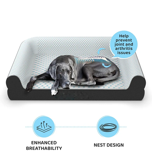 Egg Crate Waterproof Memory Foam Orthopedic Removable Washable Cover