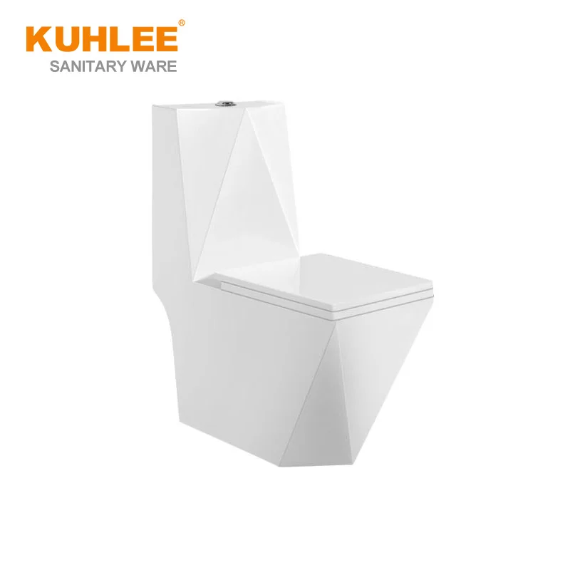 Bathroom Toilet Sanitary Ware Diamond Toilet Big Size WC Washdown One Piece Toilet Seats Ivory White