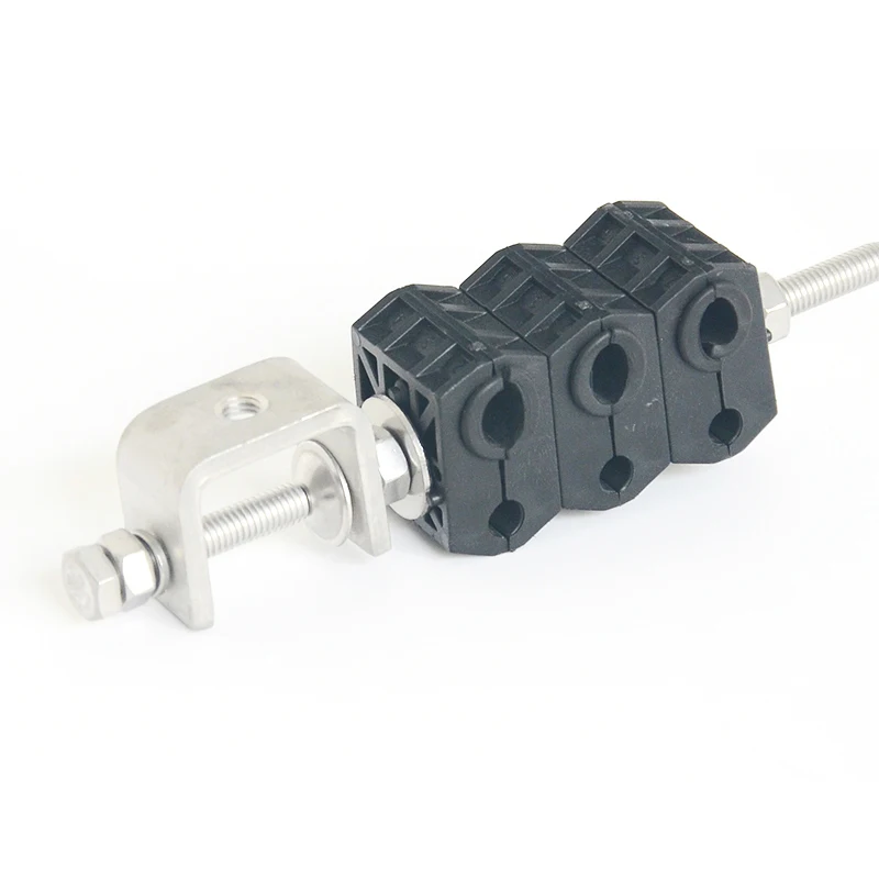Telecom Installation Material 5MM 7MM Fiber Cable Hanger Feeder Clamp