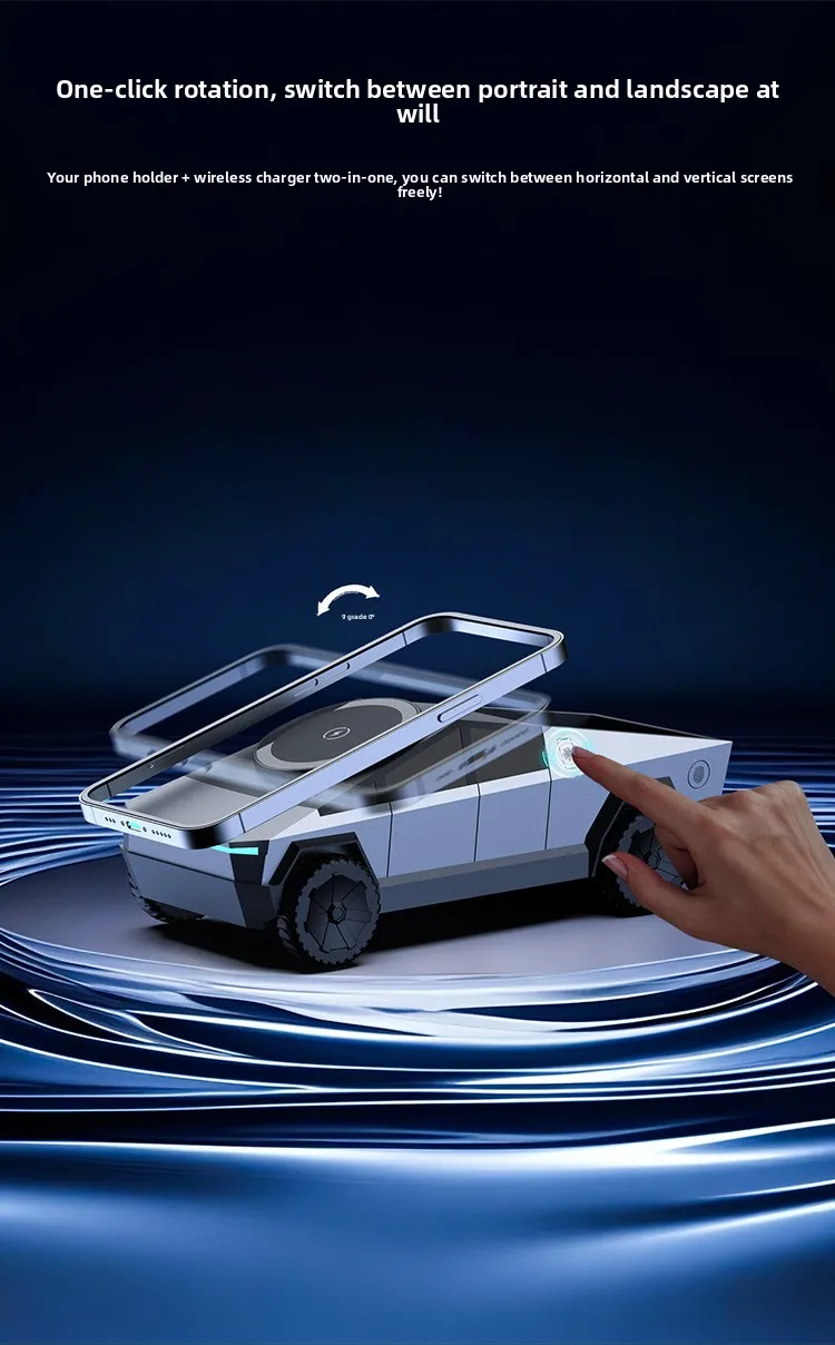 Cybertruck-Style 3-in-1 Magnetic Wireless Charging Stand
