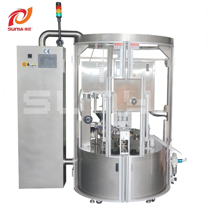 Sunyi Factory Rotary Automatic Coffee Capsule Filling Sealing Machine Coffee Pod Packing Machine with Auger and Nitrogen