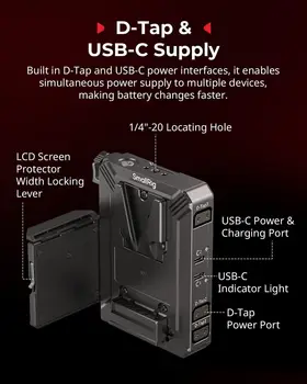 For SmallRig Compact V Mount Battery Plate D-Tap USB-C Supply LCD Screen Protector Rig for Mirrorless/DSLR Cameras NEEWER Mount detail image