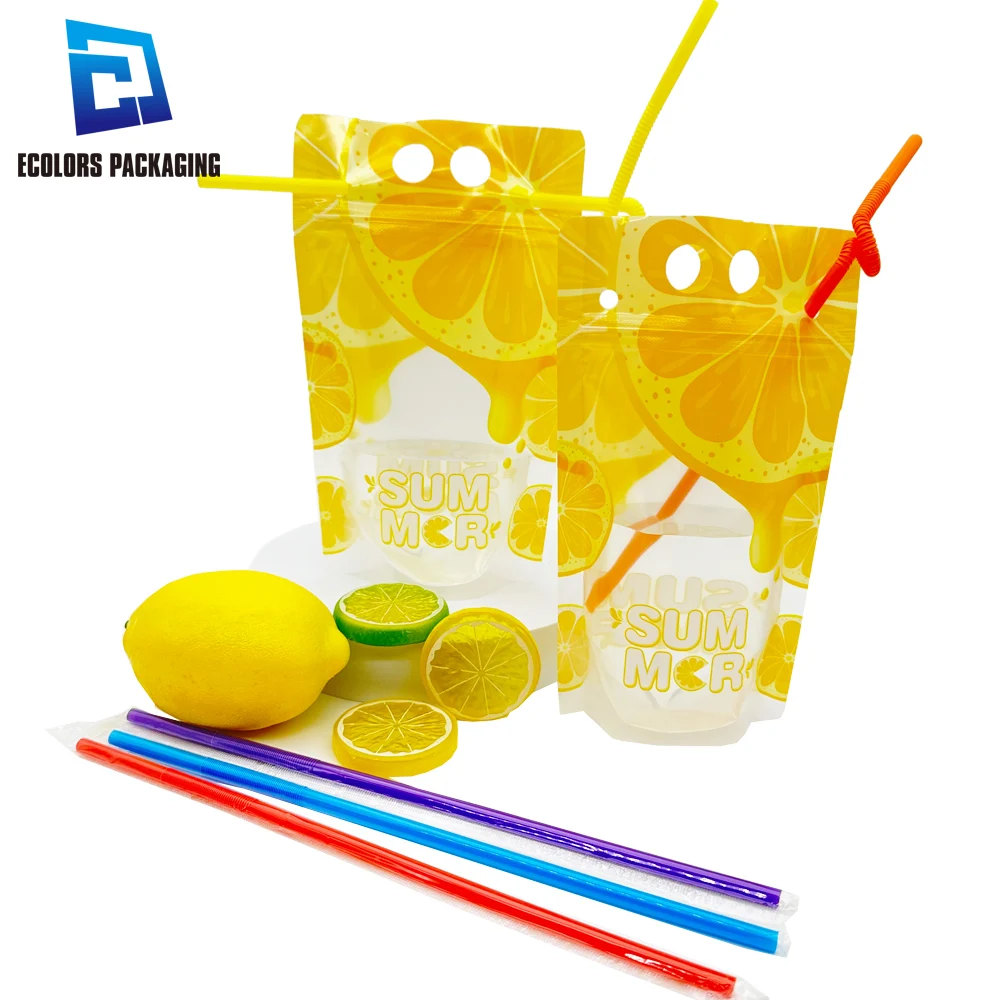 16oz Universal Printing In Stock With Customizable Logo Juice Drink Pouch Stand Up Bag With