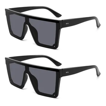 Hot Sell Oversized custom logo Square Retro Sunglasses UV400 Lens shade women men sunglasses2024