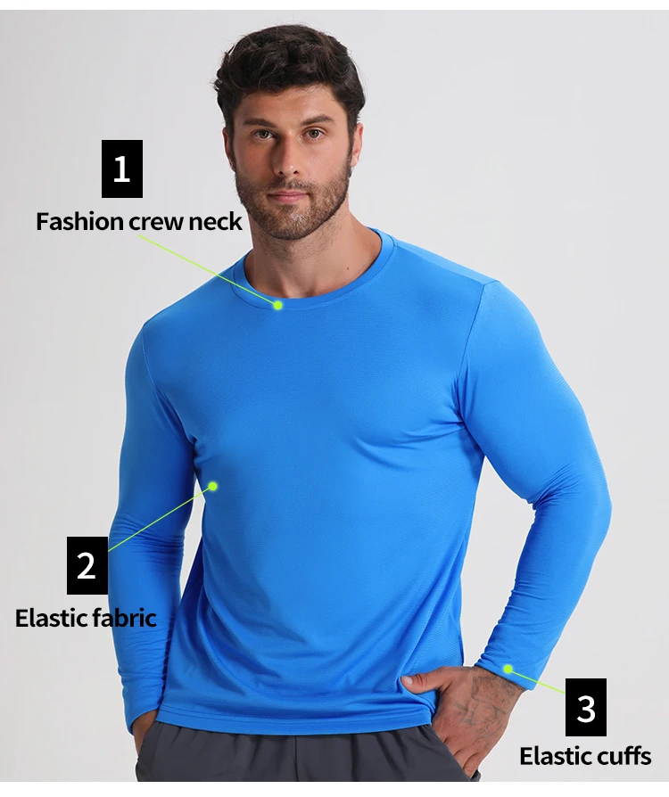 Men's Quick Dry Long Sleeve Training Shirt for Sports