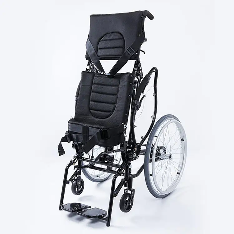 Manual Folding Standing Handicapped Wheelchair for Sale the rear wheels can be quickly disassembled for disabled - BZ-TH01 details