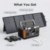 600w power station with 100w foldable solar panel