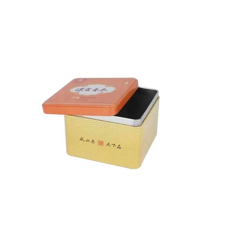 Square Custom Printed Tin Box Packaging Tea Metal Boxes