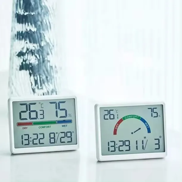 Durable in Use Hot Sale Large Screen Date Temperature Humidity Display Magnetic Big LCD Screen Digital Clock