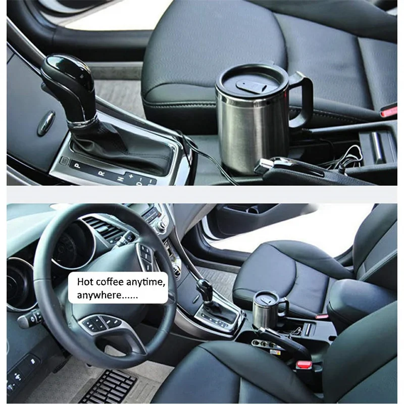 Car Heated Mug,Electric Insulated Plug Kettles Coffee Cup Travel Car