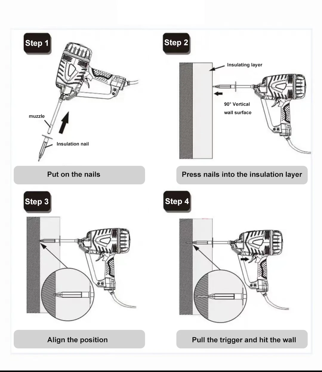 Insulation Nail Gun Fastening Tools For Concrete Buy Insulation Gas